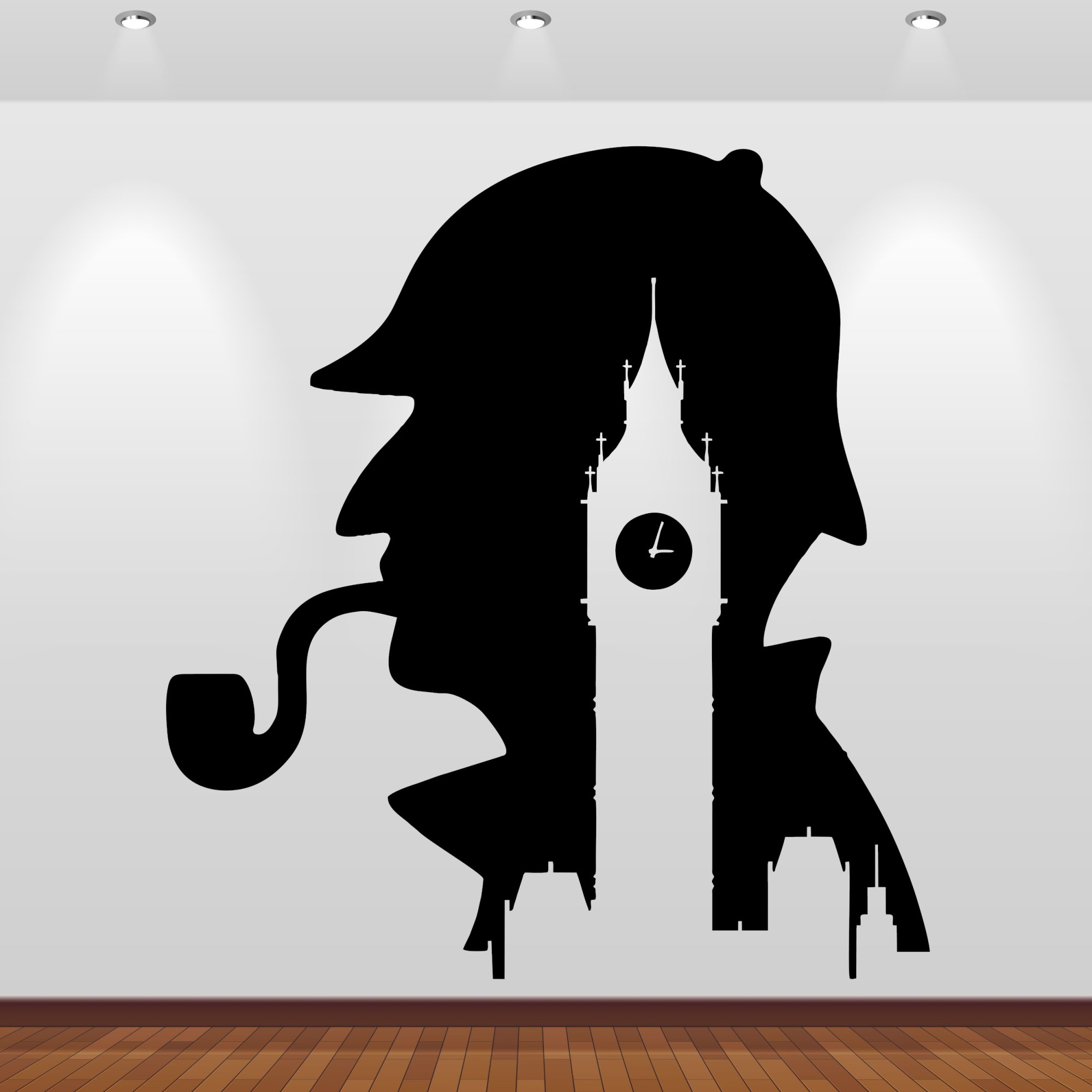 Wandaufkleber 46241 Sherlock Holmes mit Big Ben Wandaufkleber 46241 Sherlock Holmes mit Big Ben